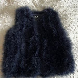 Navy Feather Vest